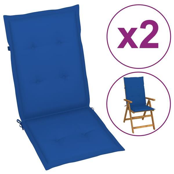 Grote foto vidaxl coussins de chaise de jardin 2 pcs bleu royal 120x50x huis en inrichting woningdecoratie