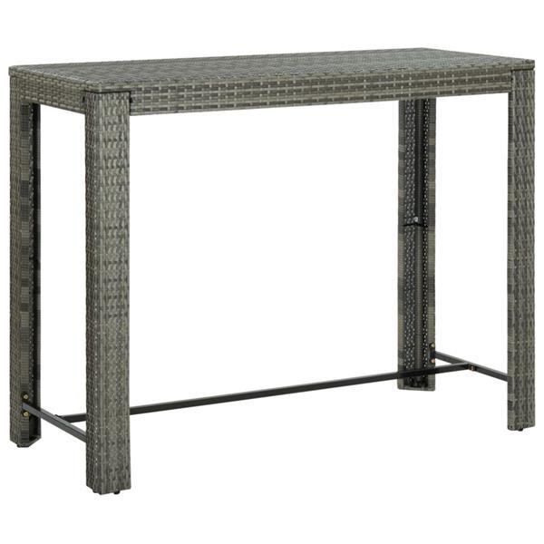 Grote foto vidaxl table de bar de jardin gris 140 5x60 5x110 5 cm r sin tuin en terras tuinmeubelen