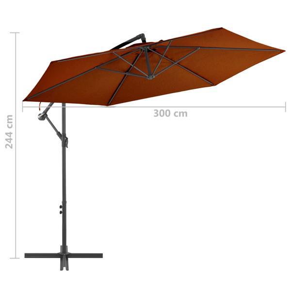 Grote foto vidaxl parasol d port avec m t en aluminium terre cuite 300 tuin en terras overige tuin en terras