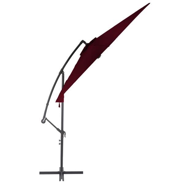 Grote foto vidaxl parasol d port avec m t en aluminium bordeaux 300 cm tuin en terras overige tuin en terras