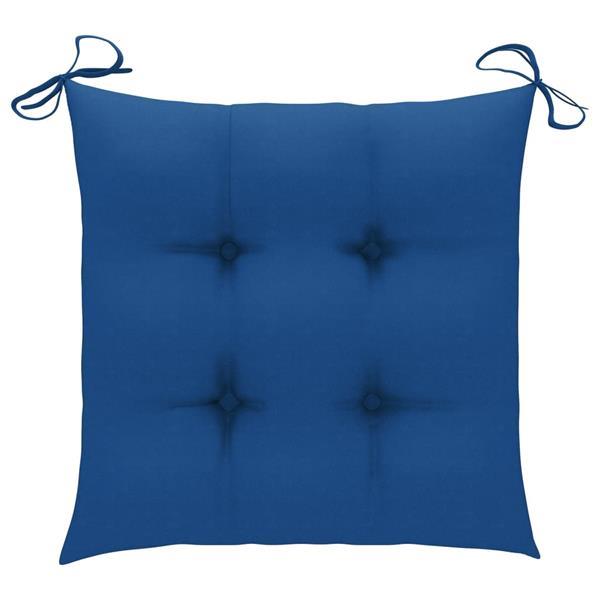 Grote foto vidaxl coussins de chaise 4 pcs bleu 50x50x7 cm tissu huis en inrichting woningdecoratie