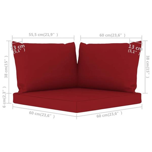 Grote foto vidaxl coussins de canap palette 3 pcs rouge bordeaux tissu huis en inrichting woningdecoratie