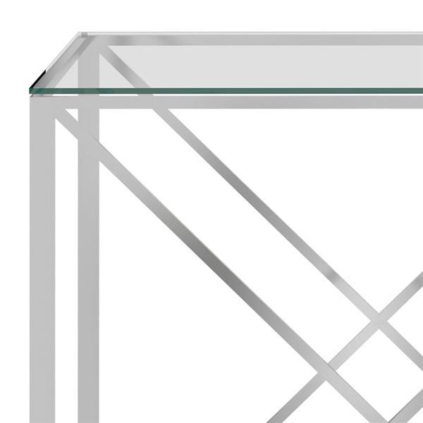 Grote foto vidaxl table basse argent 55x55x55 cm acier inoxydable et v huis en inrichting eettafels