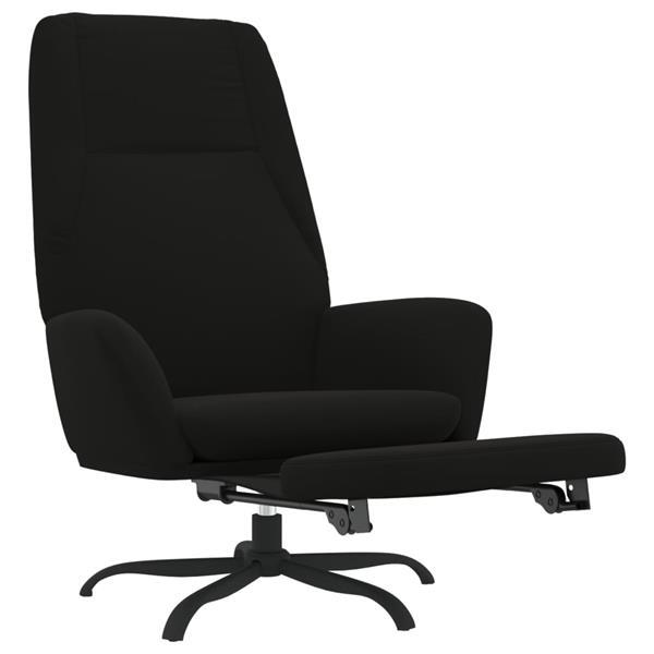 Grote foto vidaxl chaise de relaxation avec repose pied noir tissu micr huis en inrichting stoelen