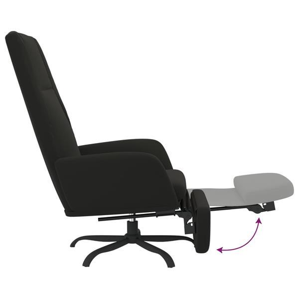 Grote foto vidaxl chaise de relaxation avec repose pied noir tissu micr huis en inrichting stoelen