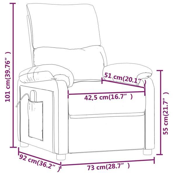 Grote foto vidaxl fauteuil de massage inclinable bleu tissu huis en inrichting stoelen