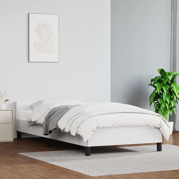 Grote foto vidaxl cadre de lit avec t te de lit blanc 90x190 cm similic huis en inrichting bedden