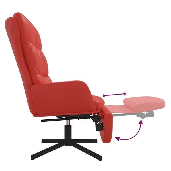 Grote foto vidaxl chaise de relaxation avec repose pied rouge similicui huis en inrichting stoelen