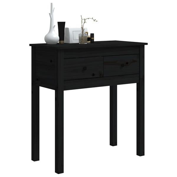 Grote foto vidaxl table console noir 70x35x75 cm bois massif de pin huis en inrichting eettafels
