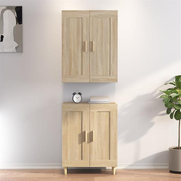 Grote foto vidaxl buffet haut ch ne sonoma 69 5x34x180 cm bois d ing ni huis en inrichting overige