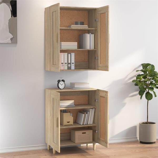 Grote foto vidaxl buffet haut ch ne sonoma 69 5x34x180 cm bois d ing ni huis en inrichting overige