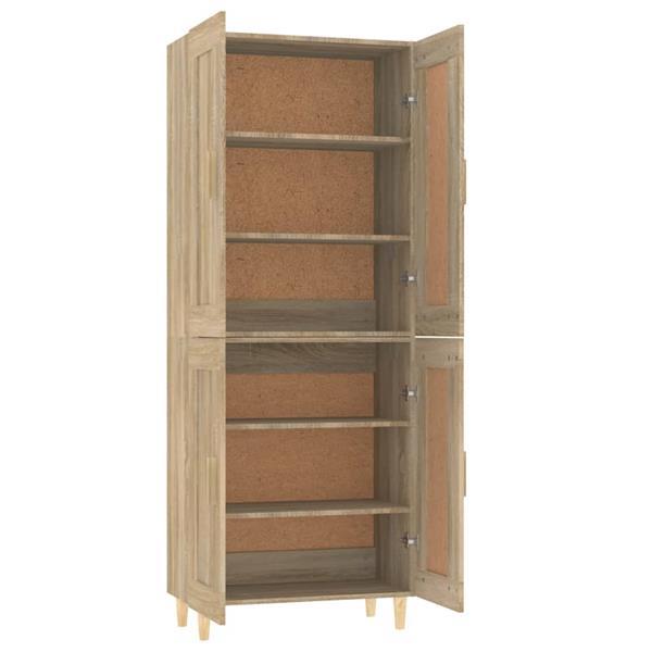 Grote foto vidaxl buffet haut ch ne sonoma 69 5x34x180 cm bois d ing ni huis en inrichting overige