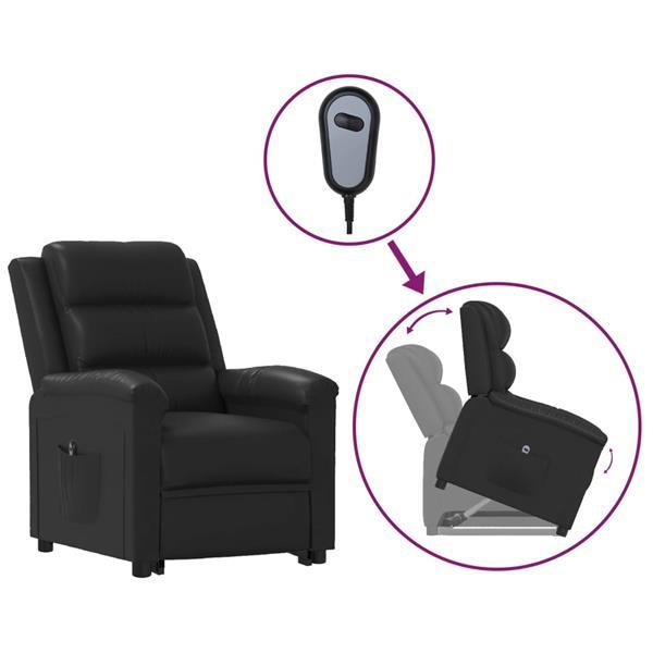 Grote foto vidaxl fauteuil inclinable noir similicuir huis en inrichting stoelen