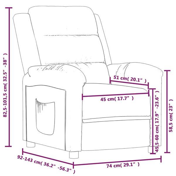 Grote foto vidaxl fauteuil inclinable noir similicuir huis en inrichting stoelen