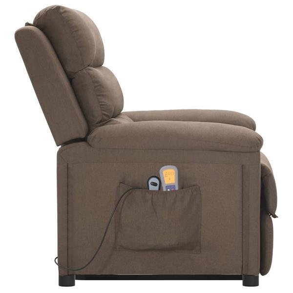 Grote foto vidaxl fauteuil inclinable de massage taupe tissu huis en inrichting stoelen