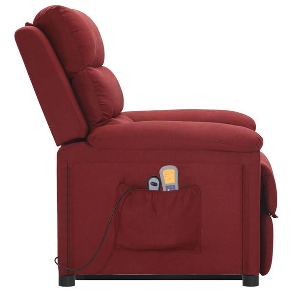 Grote foto vidaxl fauteuil inclinable de massage rouge bordeaux tissu huis en inrichting stoelen