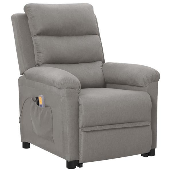 Grote foto vidaxl fauteuil inclinable de massage gris clair tissu huis en inrichting stoelen