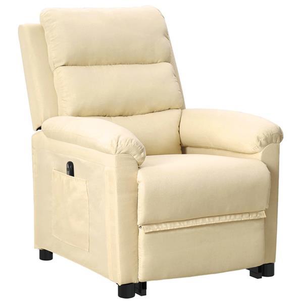 Grote foto vidaxl fauteuil inclinable cr me tissu huis en inrichting stoelen