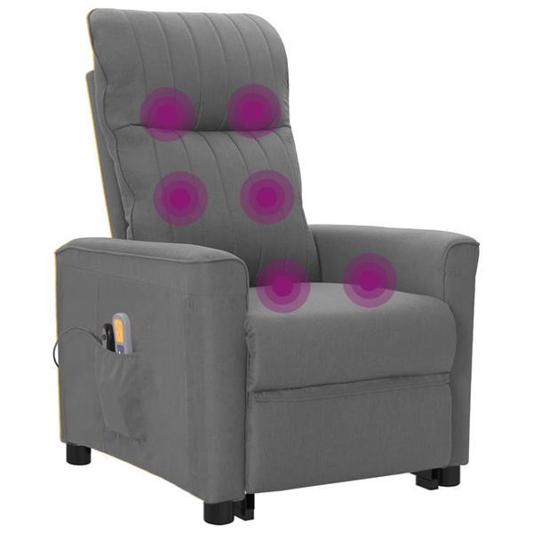 Grote foto vidaxl fauteuil inclinable de massage gris clair tissu huis en inrichting stoelen