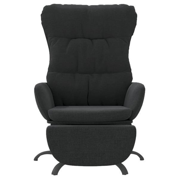 Grote foto vidaxl chaise de relaxation avec repose pied noir tissu huis en inrichting stoelen