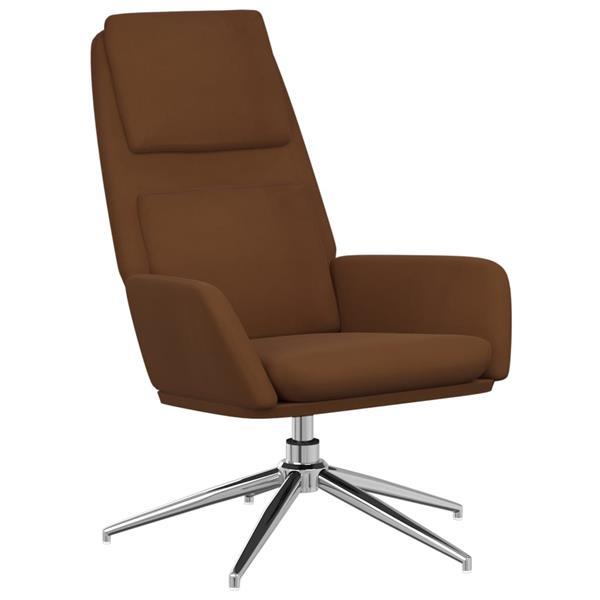 Grote foto vidaxl chaise de relaxation avec tabouret marron tissu micro huis en inrichting stoelen