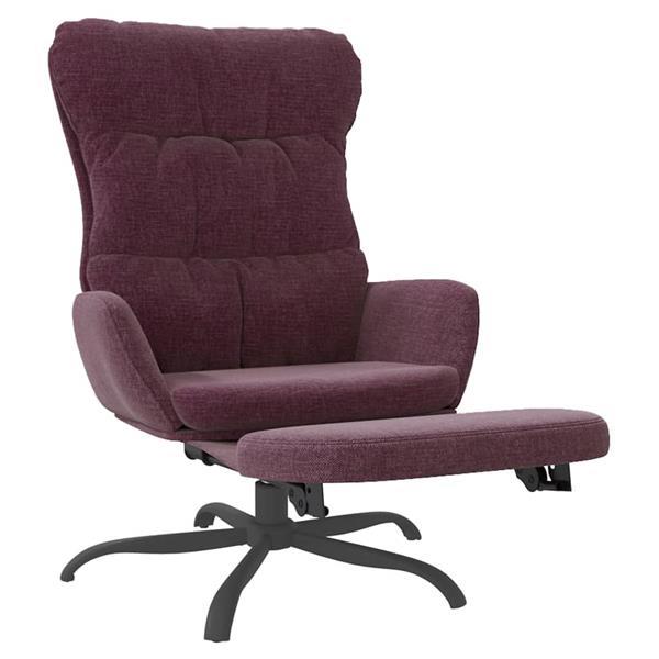 Grote foto vidaxl chaise de relaxation avec repose pied violet tissu huis en inrichting stoelen