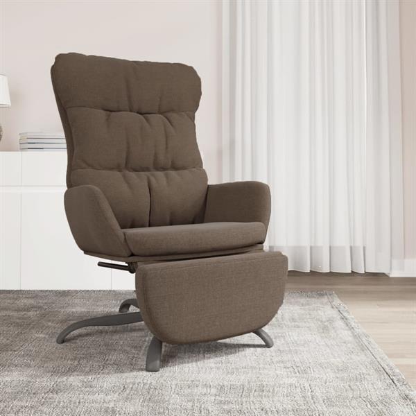 Grote foto vidaxl chaise de relaxation avec repose pied marron tissu huis en inrichting stoelen
