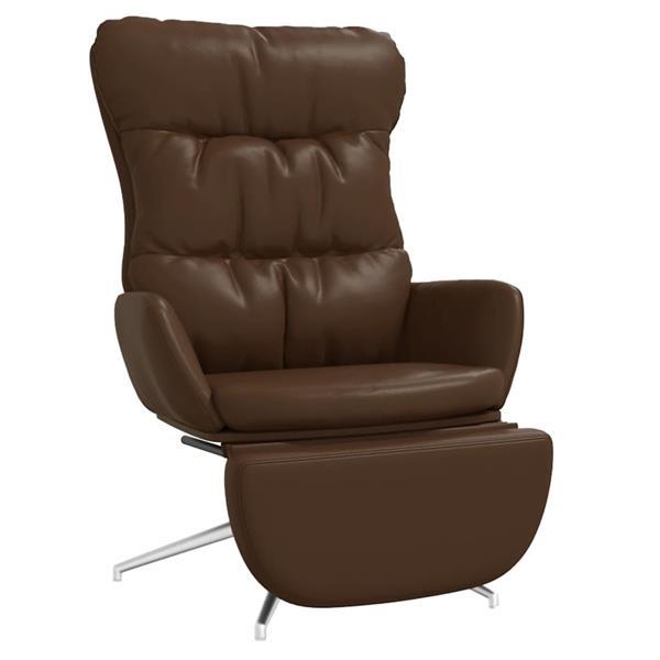 Grote foto vidaxl chaise de relaxation et repose pied marron cuir et si huis en inrichting stoelen