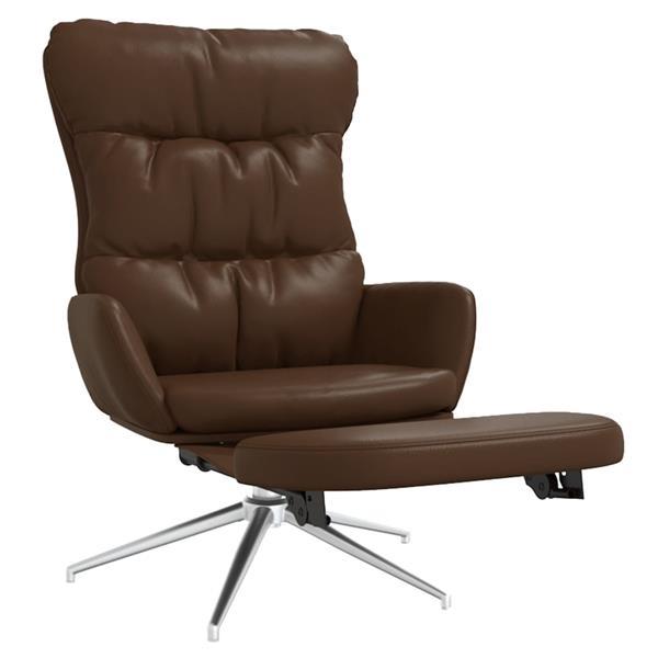 Grote foto vidaxl chaise de relaxation et repose pied marron cuir et si huis en inrichting stoelen