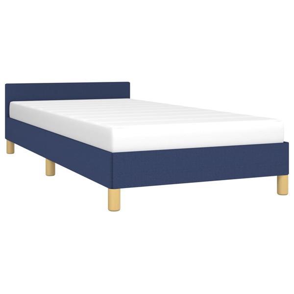 Grote foto vidaxl cadre de lit avec t te de lit bleu 90x190 cm tissu huis en inrichting bedden
