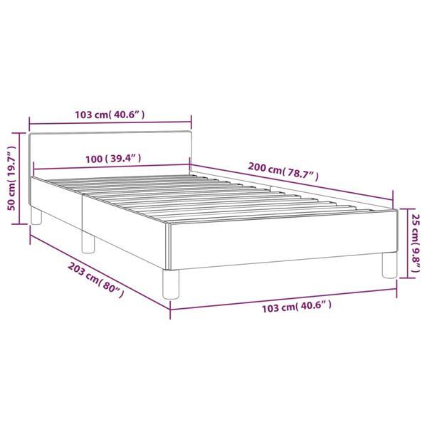 Grote foto vidaxl cadre de lit avec t te de lit vert 100 x 200 cm tissu huis en inrichting bedden