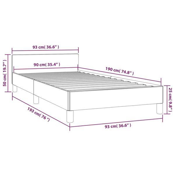 Grote foto vidaxl cadre de lit avec t te de lit gris fonc 90x190 cm ti huis en inrichting bedden