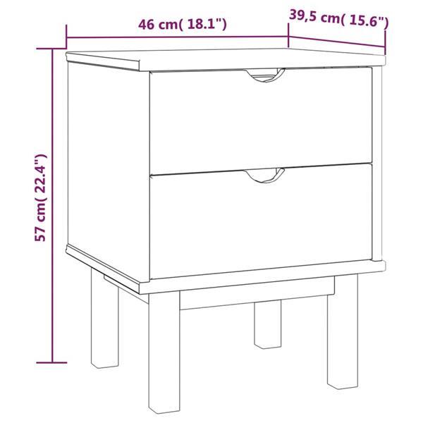 Grote foto vidaxl table de chevet 46x39 5x57 cm bois de pin solide huis en inrichting complete slaapkamers