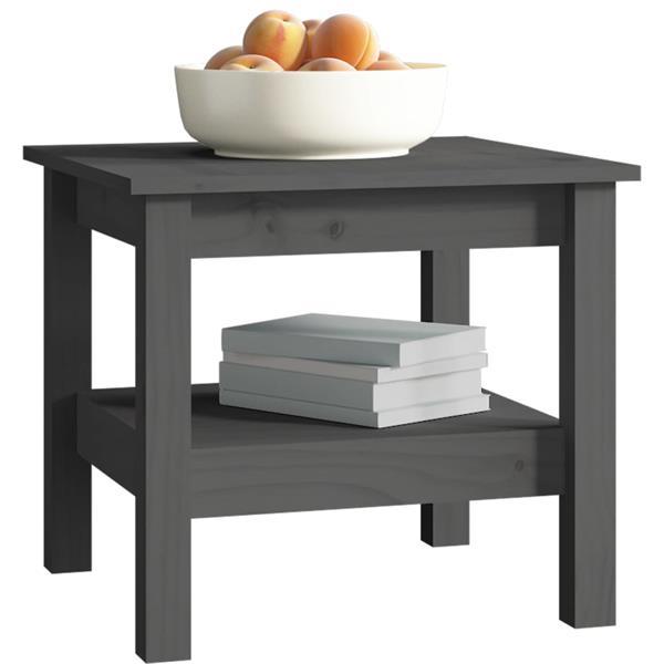 Grote foto vidaxl table basse gris 45x45x40 cm bois massif de pin huis en inrichting eettafels