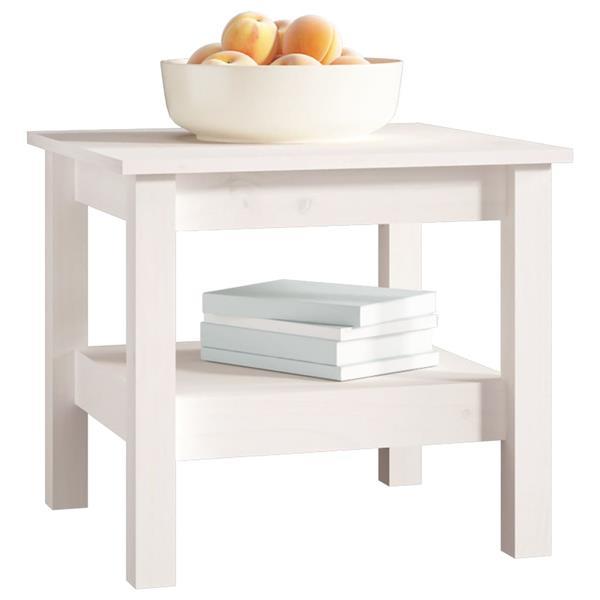 Grote foto vidaxl table basse blanc 45x45x40 cm bois massif de pin huis en inrichting eettafels