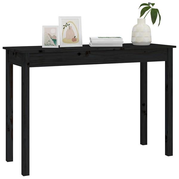 Grote foto vidaxl table console noir 110x40x75 cm bois massif de pin huis en inrichting eettafels