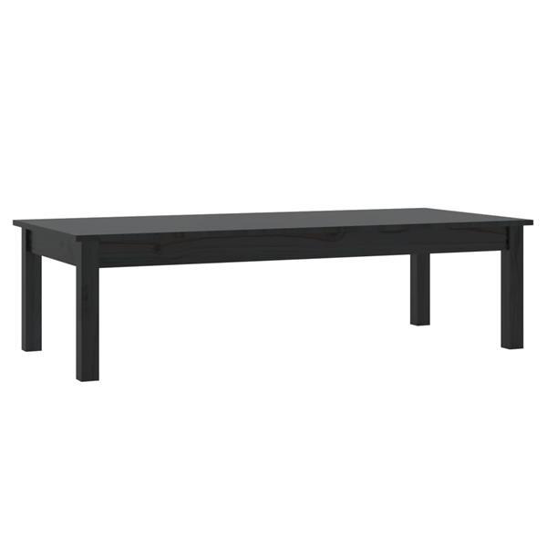 Grote foto vidaxl table basse noir 110x50x30 cm bois massif de pin huis en inrichting eettafels