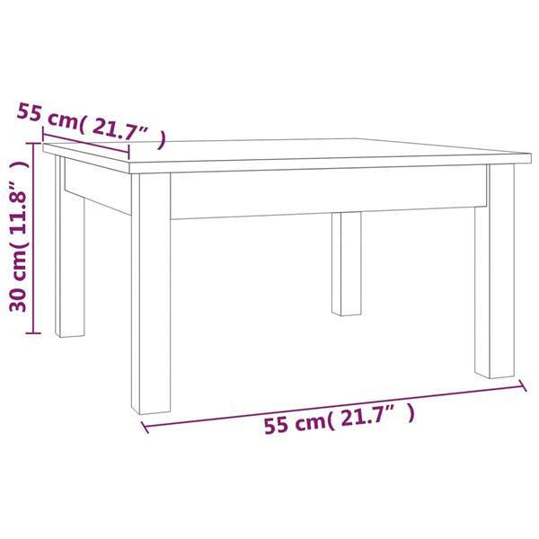 Grote foto vidaxl table basse 55x55x30 cm bois massif de pin huis en inrichting eettafels