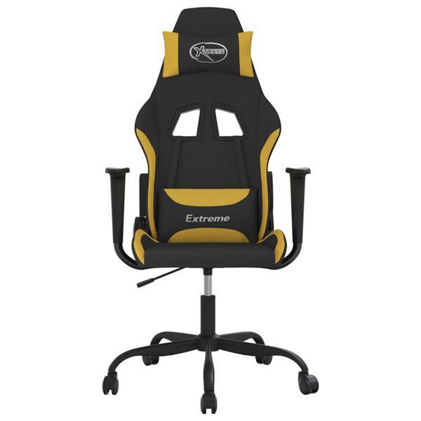 Grote foto vidaxl fauteuil de jeu pivotant noir et jaune clair tissu huis en inrichting stoelen