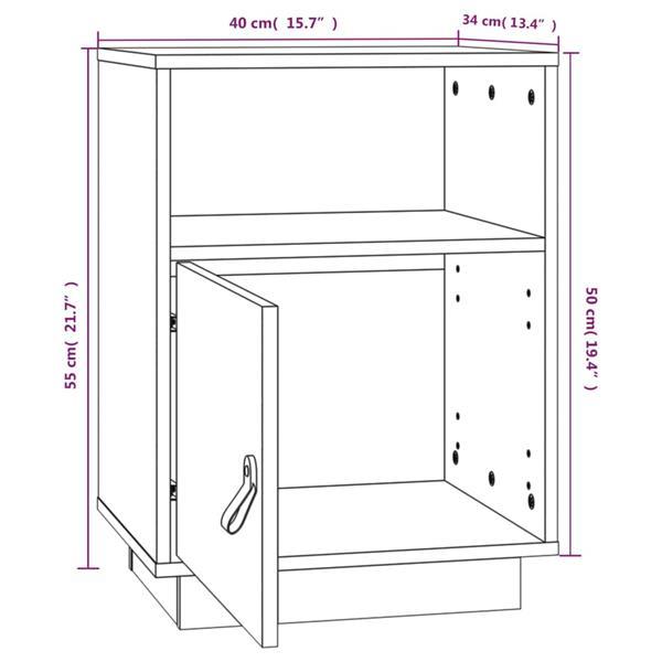 Grote foto vidaxl tables de chevet 2 pcs noir 40x34x55 cm bois de pin m huis en inrichting complete slaapkamers