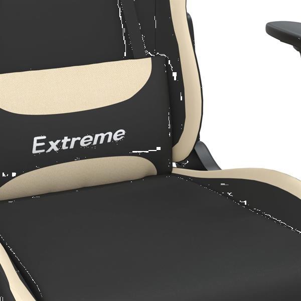Grote foto vidaxl fauteuil de jeu pivotant noir et cr me tissu huis en inrichting stoelen