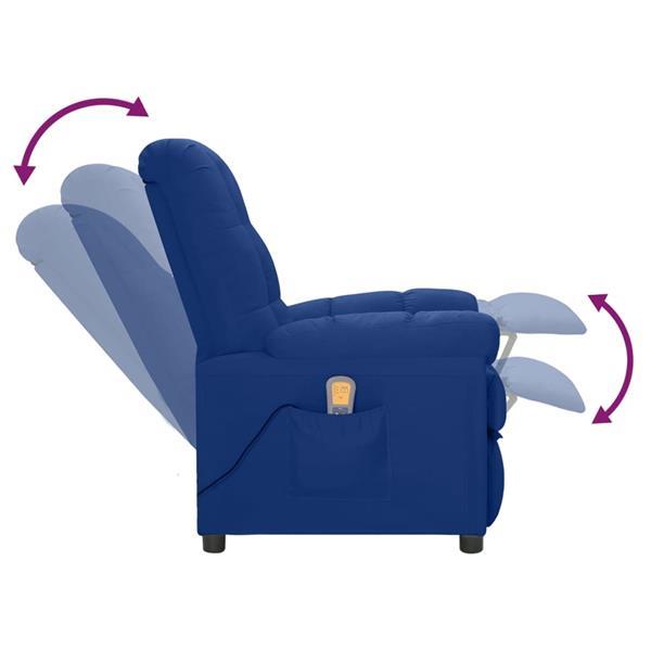 Grote foto vidaxl fauteuil de massage inclinable lectrique bleu tissu huis en inrichting stoelen