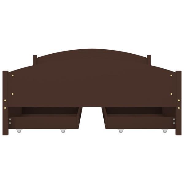 Grote foto vidaxl cadre de lit avec 4 tiroirs marron fonc 140x200 cm p huis en inrichting bedden