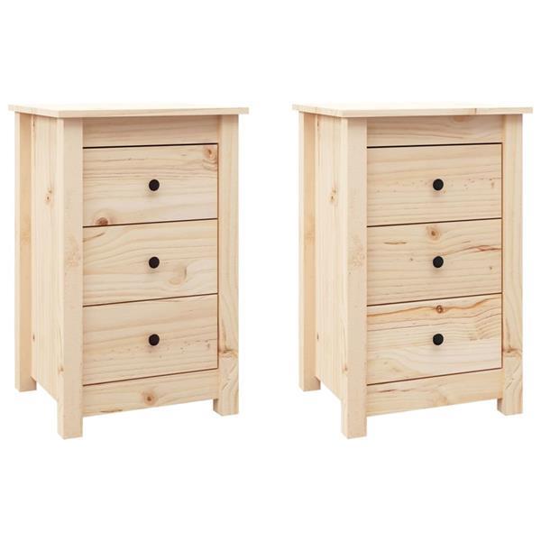 Grote foto vidaxl tables de chevet 2 pcs 40x35x61 5 cm bois de pin mass huis en inrichting complete slaapkamers