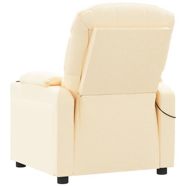 Grote foto vidaxl fauteuil de massage inclinable cr me tissu huis en inrichting stoelen