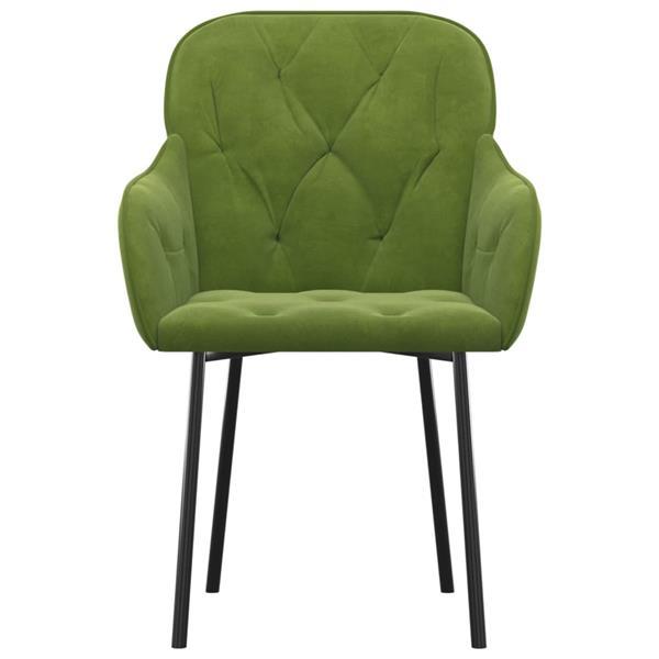 Grote foto vidaxl chaises de salle manger 2 pcs vert clair velours huis en inrichting stoelen