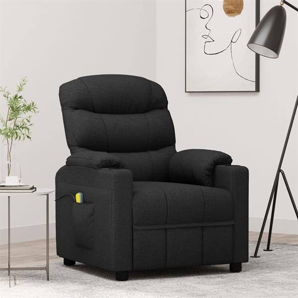 Grote foto vidaxl fauteuil de massage inclinable noir tissu huis en inrichting stoelen