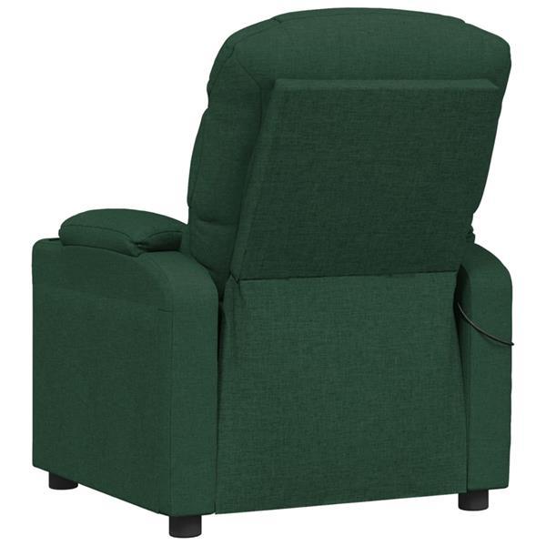 Grote foto vidaxl fauteuil de massage inclinable vert fonc tissu huis en inrichting stoelen