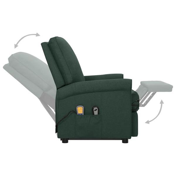 Grote foto vidaxl fauteuil releveur inclinable de massage vert fonc ti huis en inrichting stoelen