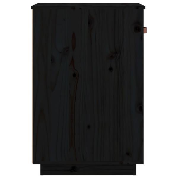Grote foto vidaxl armoire de bureau noir 40x50x75 cm bois massif de pin huis en inrichting overige